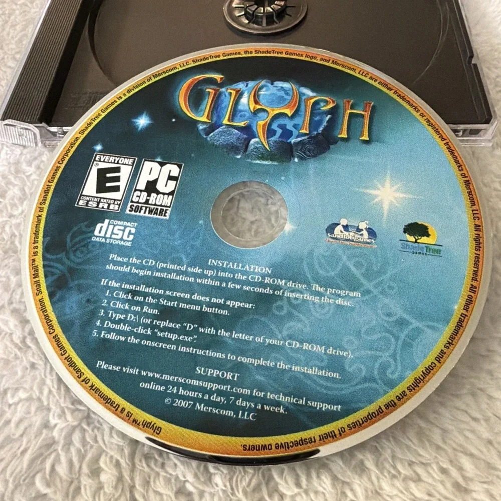 Glyph PC CD ROM Video Game E-Everyone Shade Tree Games WINDOWS Snail Mail